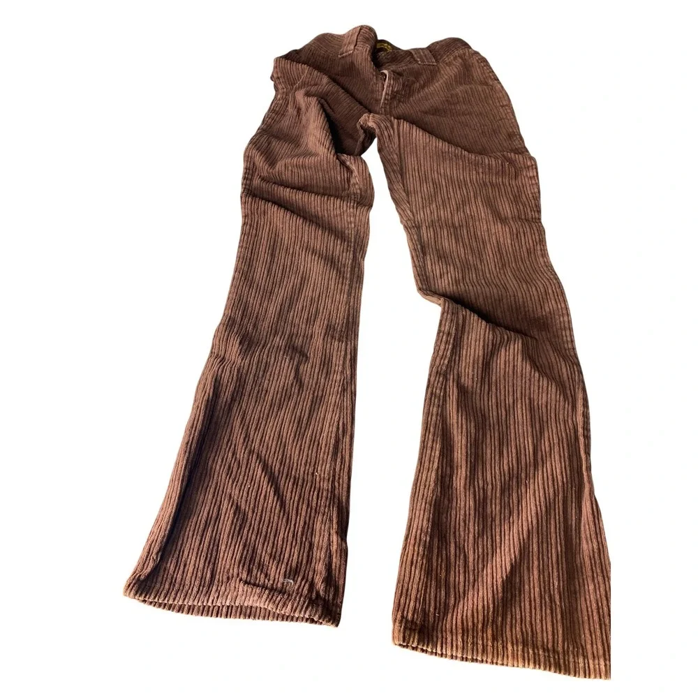 Vintage Blue Asphalt‎ Brown Corduroy Wide Leg Pants High Rise Womens Size 0